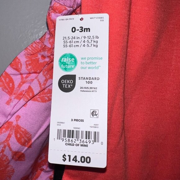 NWT Carter's Baby Girl Shorts Outfit Set, 3-Piece Floral Size 0-3 Months - Picture 6 of 6